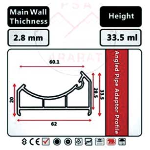 پروفیل آداپتور لوله- Corner adaptor