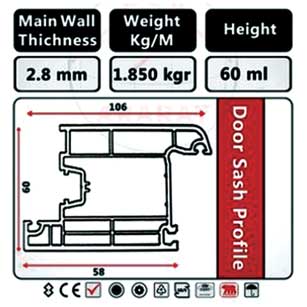 پروفیل لنگه درب (داخل باز شو) باگسگت- Door sash
