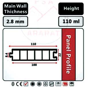 پروفیل پانل 10 سانتی 20 میل- Panel
